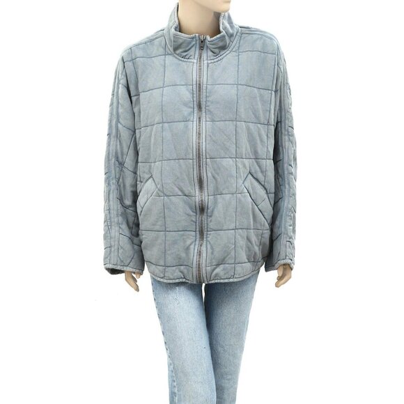 Free People Dolman Quilted Knit Jacket Top Oversized Zip-up Slouchy XS 276667 - Picture 5 of 8